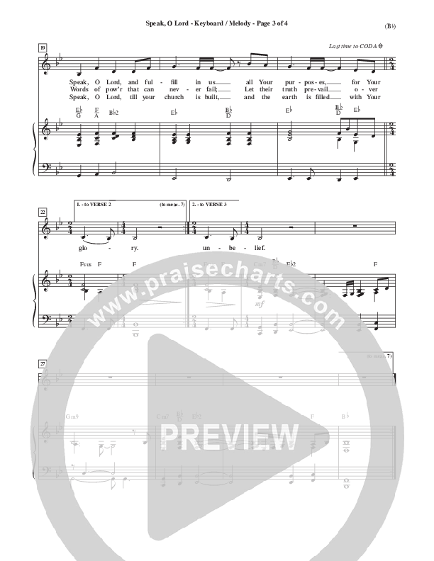 Speak O Lord Piano Sheet (Stuart Townend)