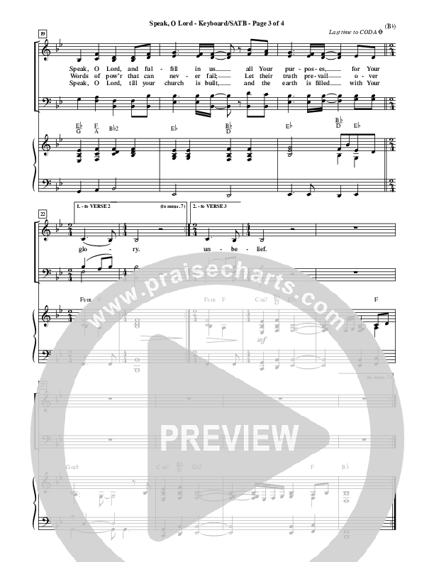 Speak O Lord Piano/Vocal (SATB) (Stuart Townend)