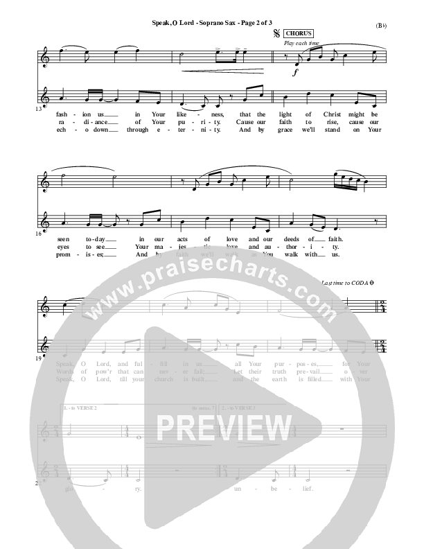 Speak O Lord Soprano Sax (Stuart Townend)