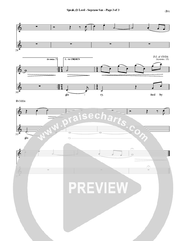 Speak O Lord Soprano Sax (Stuart Townend)