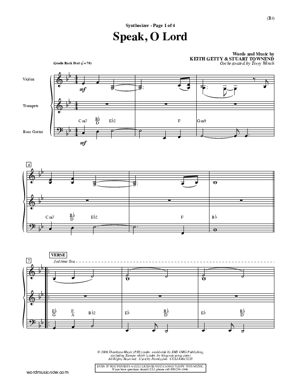 Speak O Lord Synth (Stuart Townend)