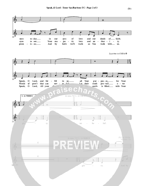 Speak O Lord Tenor Sax/Baritone T.C. (Stuart Townend)