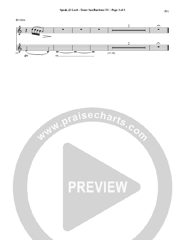 Speak O Lord Tenor Sax/Baritone T.C. (Stuart Townend)