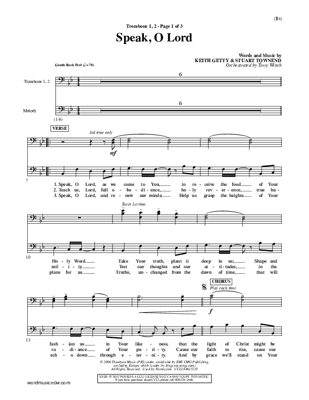 Speak O Lord Trombone 1/2 (Stuart Townend)