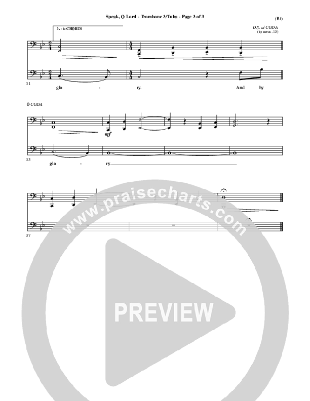 Speak O Lord Trombone 3/Tuba (Stuart Townend)