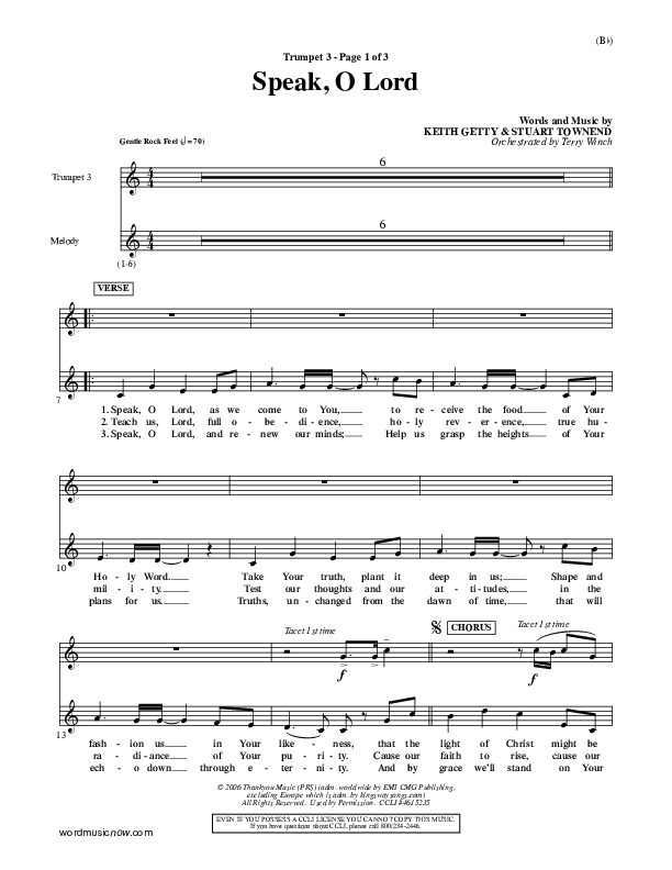 Speak O Lord Trumpet 3 (Stuart Townend)