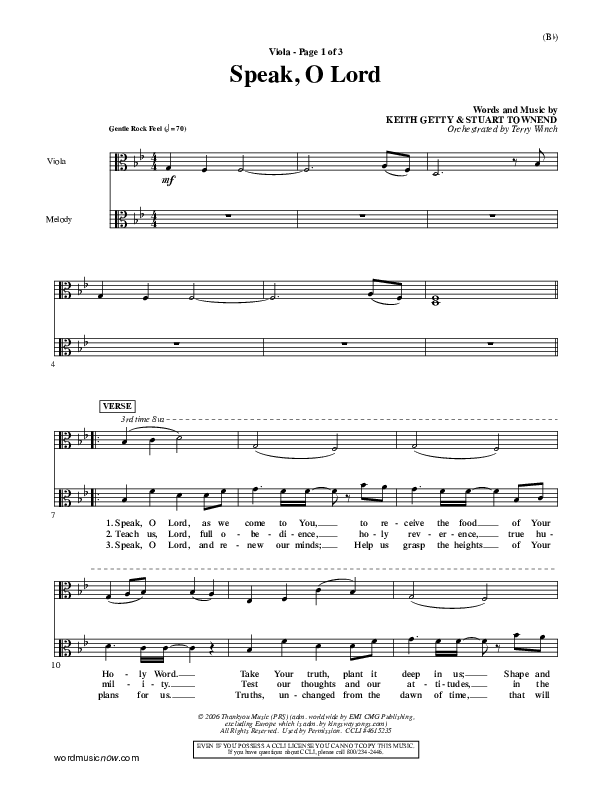 Speak O Lord Viola (Stuart Townend)