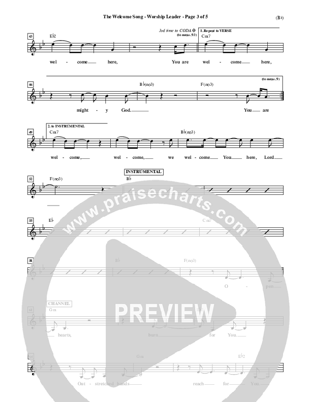 The Welcome Song Lead Sheet (Pocket Full Of Rocks)