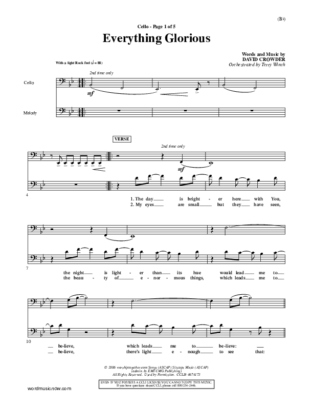 Everything Glorious Cello (David Crowder)