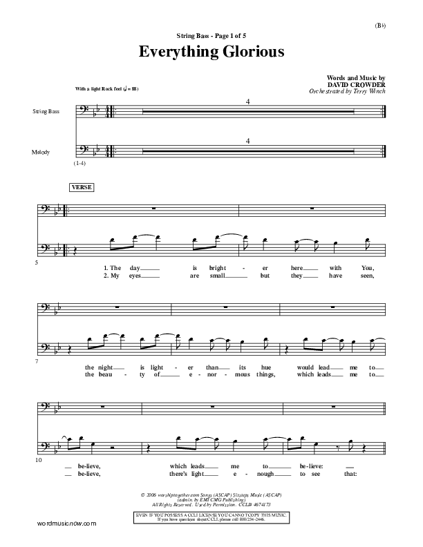 Everything Glorious Double Bass (David Crowder)