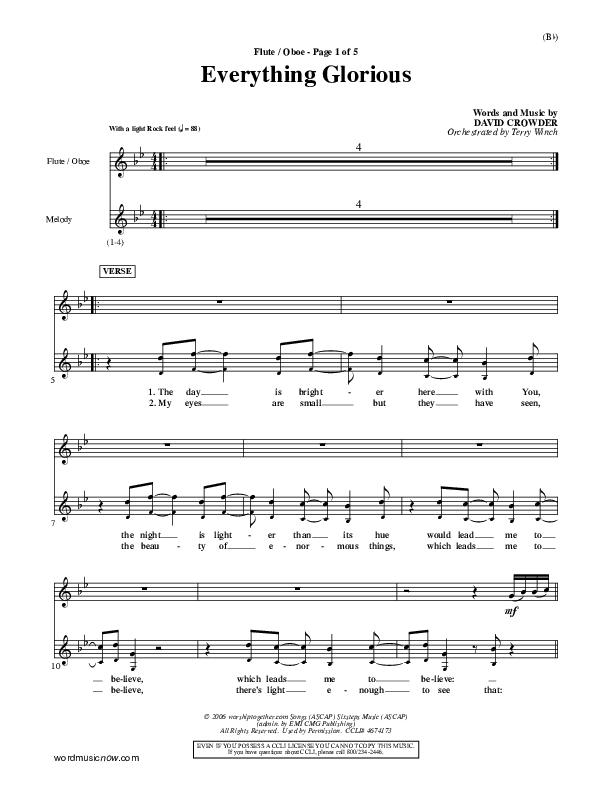 Everything Glorious Flute/Oboe (David Crowder)