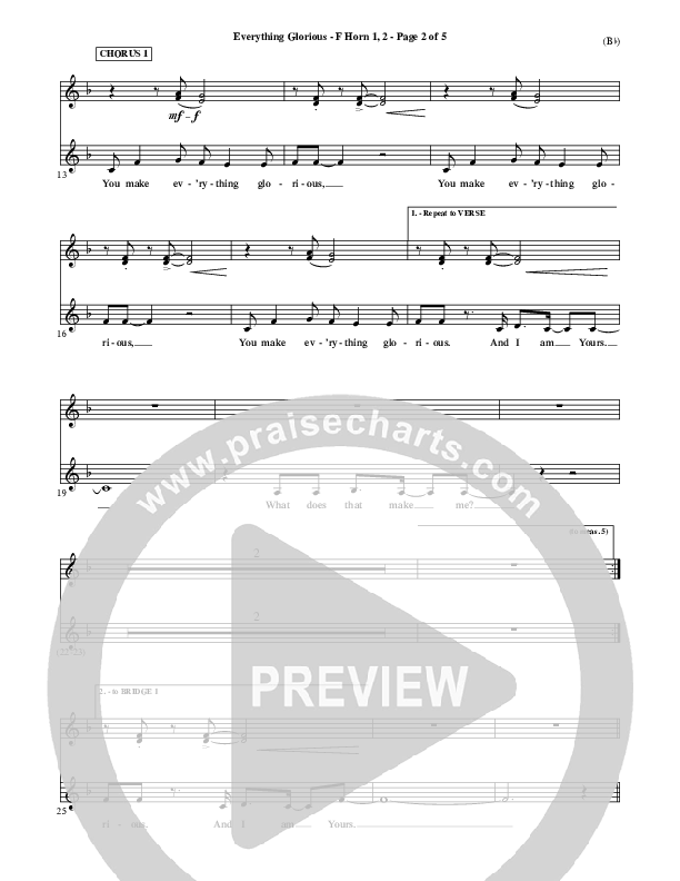 Everything Glorious French Horn 1/2 (David Crowder)