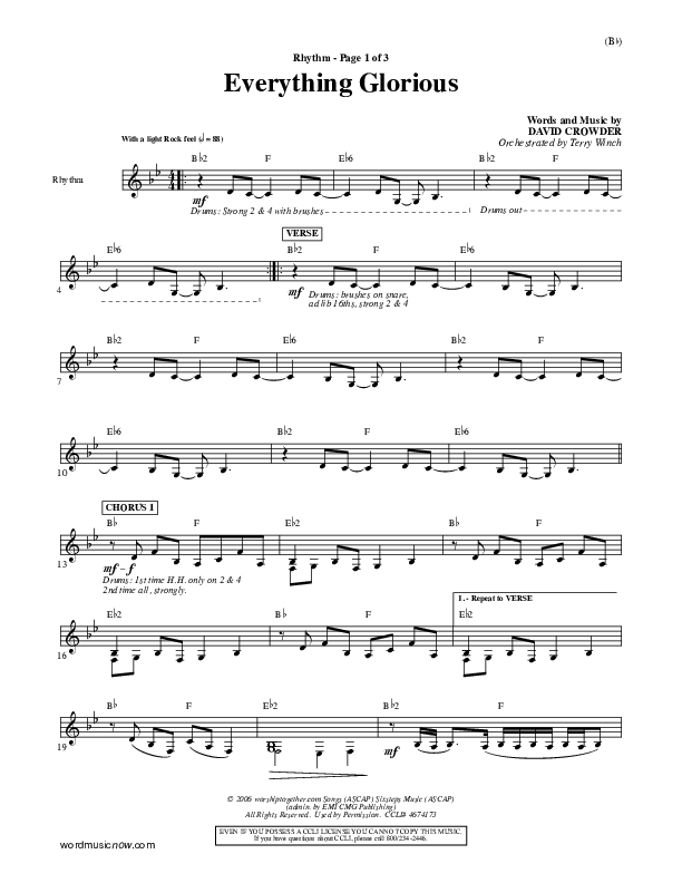 Everything Glorious Rhythm Chart (David Crowder)