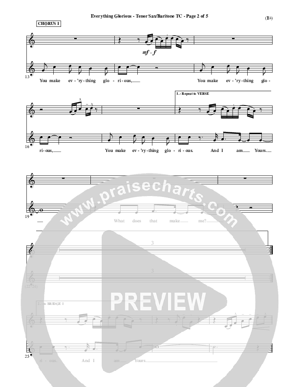 Everything Glorious Tenor Sax/Baritone T.C. (David Crowder)