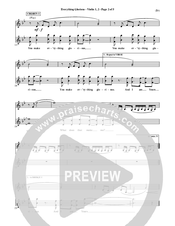 Everything Glorious Violin 1/2 (David Crowder)