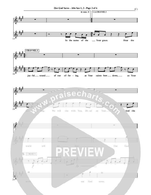 Our God Saves Alto Sax 1/2 (Paul Baloche)