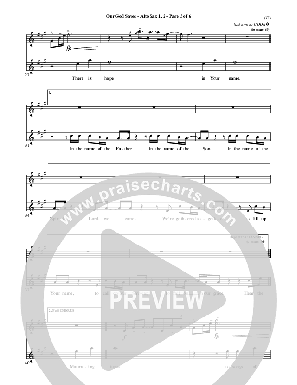 Our God Saves Alto Sax 1/2 (Paul Baloche)