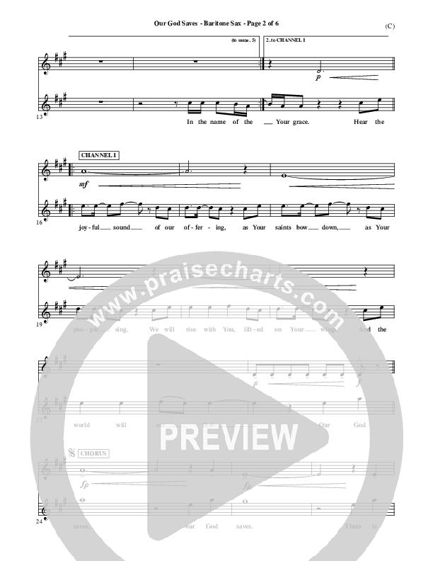 Our God Saves Bari Sax (Paul Baloche)