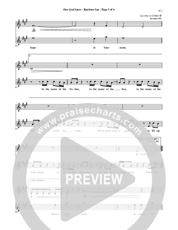 Our God Saves Bari Sax (Paul Baloche)