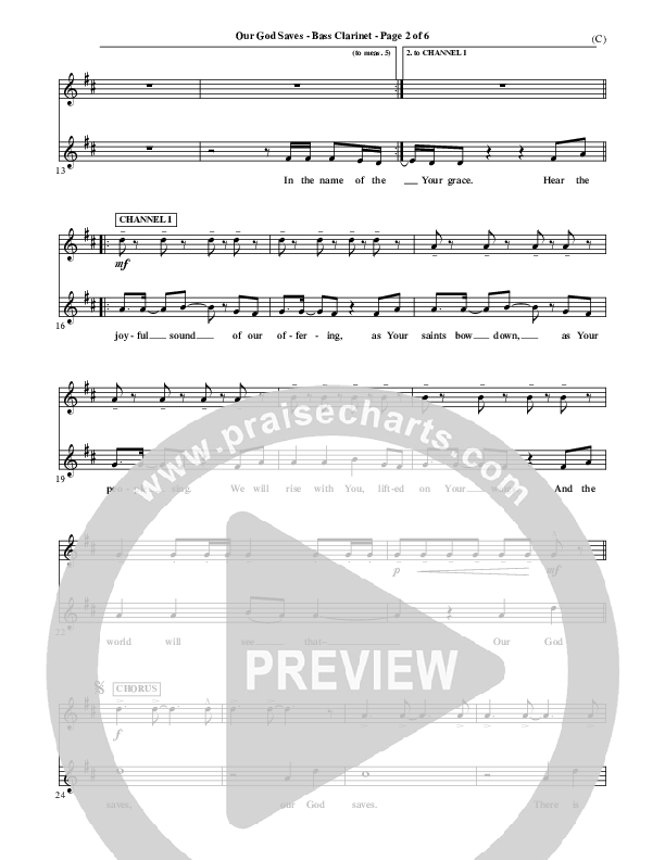 Our God Saves Bass Clarinet (Paul Baloche)