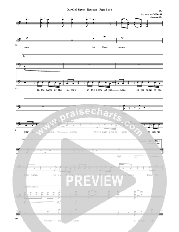 Our God Saves Bassoon (Paul Baloche)