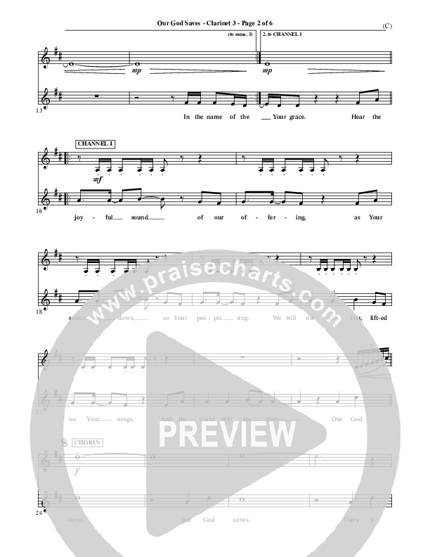 Our God Saves Clarinet 3 (Paul Baloche)