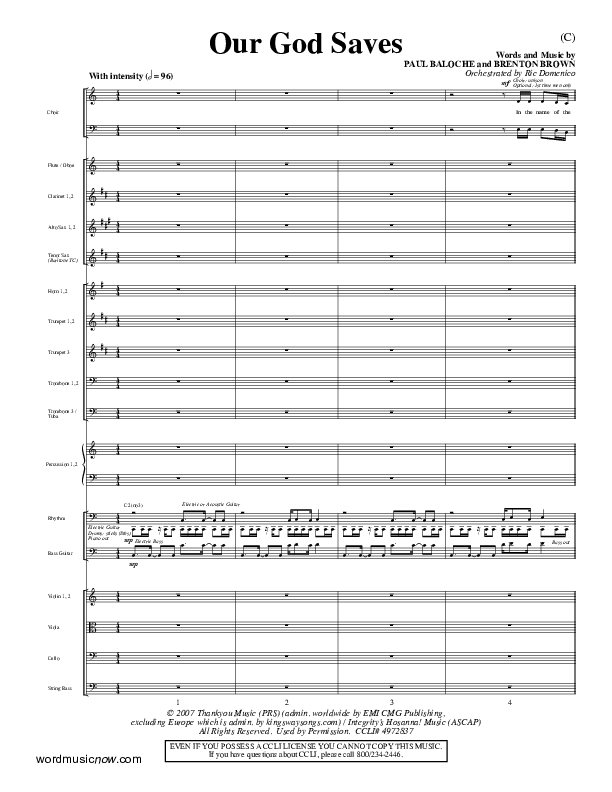 Our God Saves Orchestration (Paul Baloche)