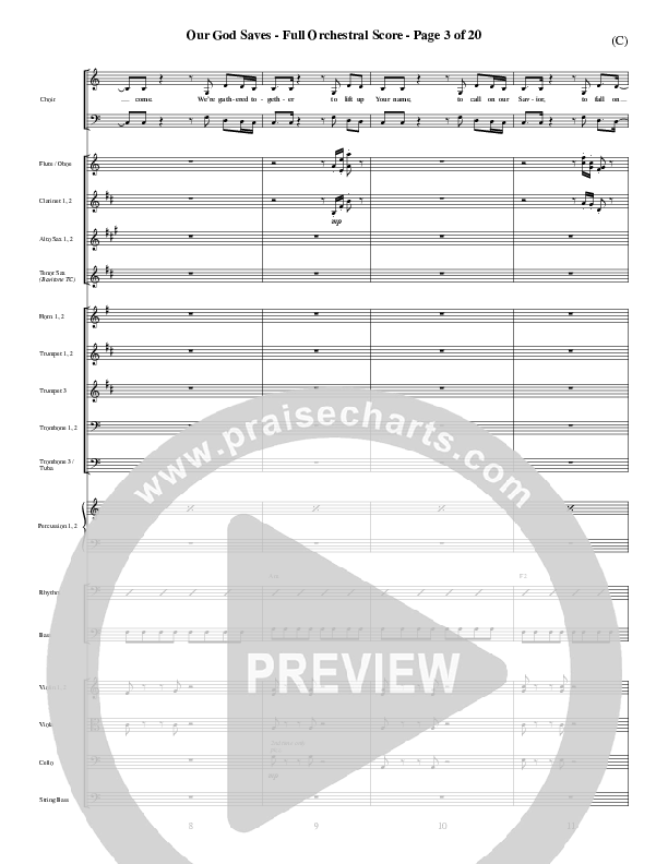 Our God Saves Conductor's Score (Paul Baloche)