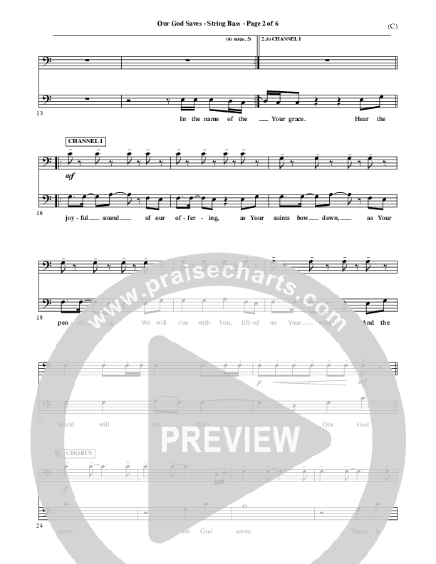 Our God Saves Double Bass (Paul Baloche)