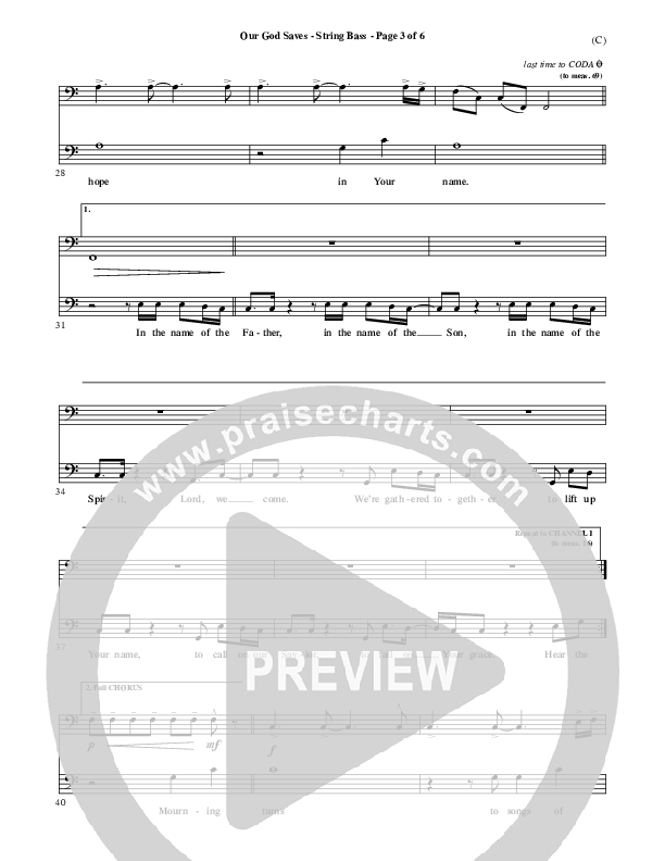 Our God Saves Double Bass (Paul Baloche)