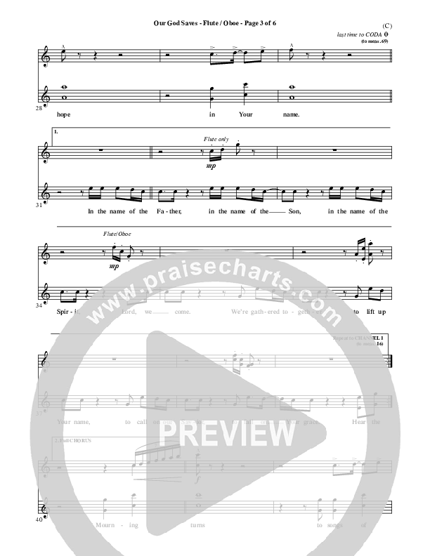 Our God Saves Flute/Oboe (Paul Baloche)