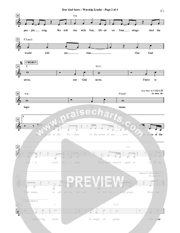 Our God Saves Lead Sheet (Paul Baloche)