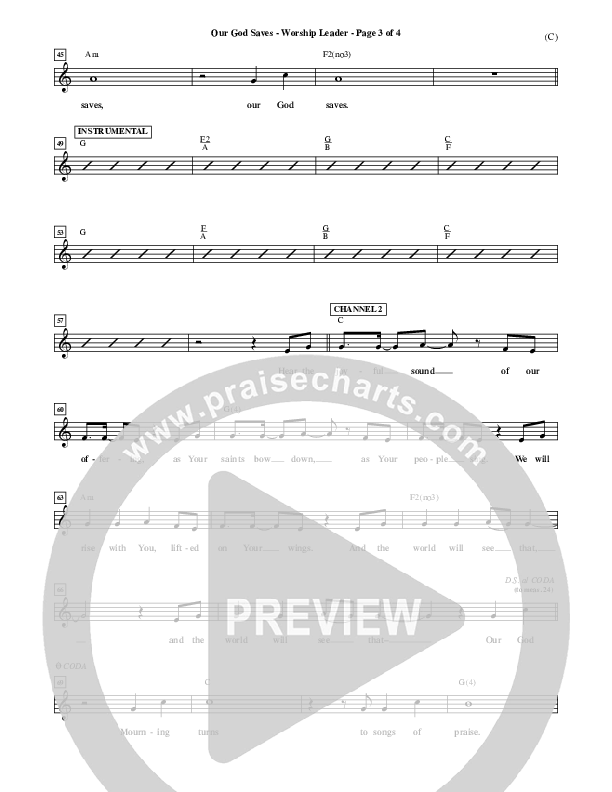 Our God Saves Lead Sheet (Paul Baloche)