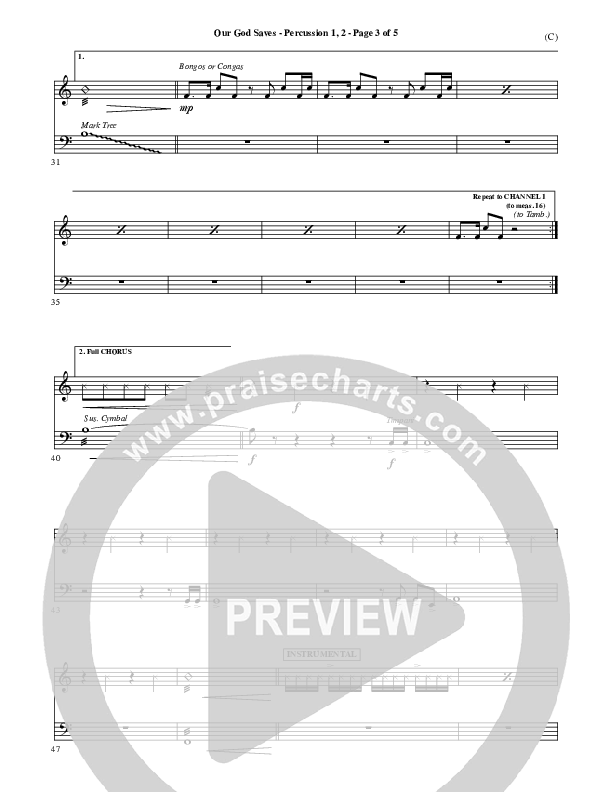 Our God Saves Percussion 1/2 (Paul Baloche)