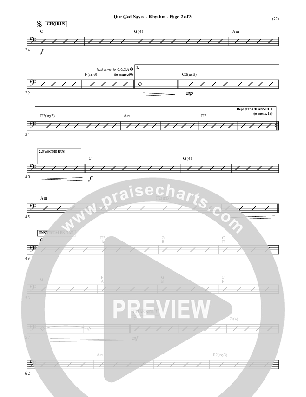 Our God Saves Rhythm Chart (Paul Baloche)