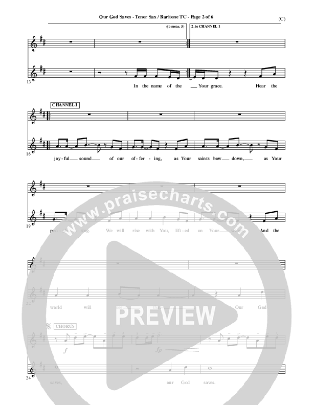 Our God Saves Tenor Sax/Baritone T.C. (Paul Baloche)