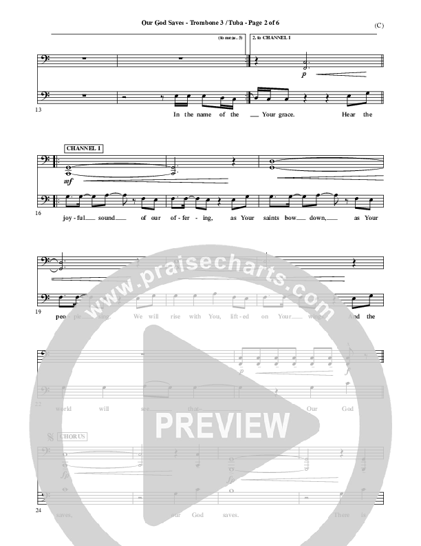 Our God Saves Trombone 3/Tuba (Paul Baloche)