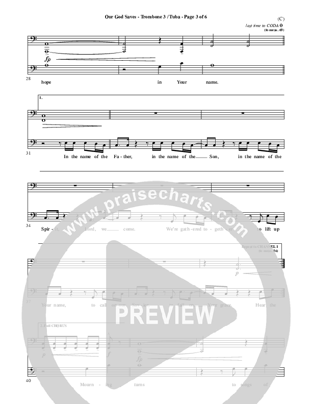 Our God Saves Trombone 3/Tuba (Paul Baloche)