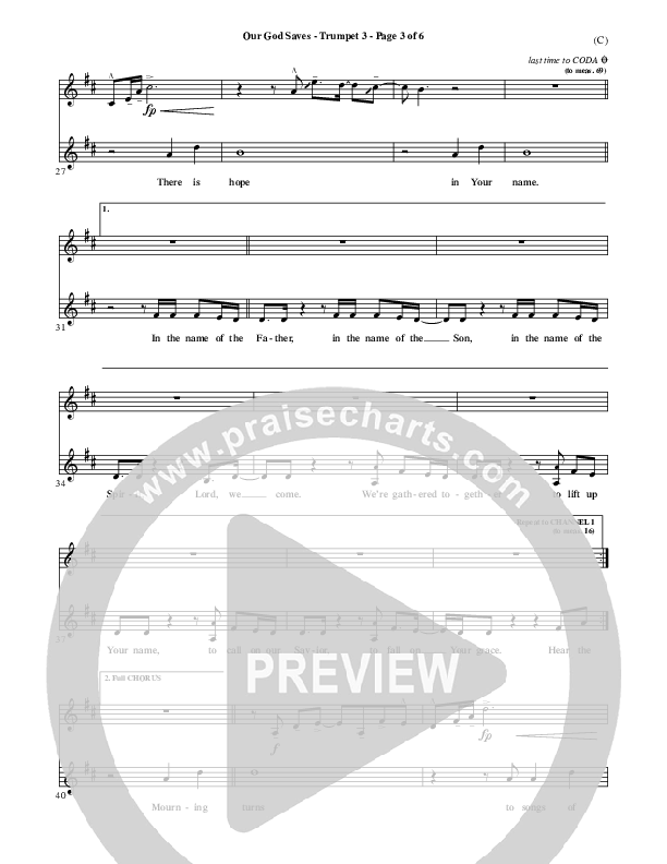 Our God Saves Trumpet 3 (Paul Baloche)