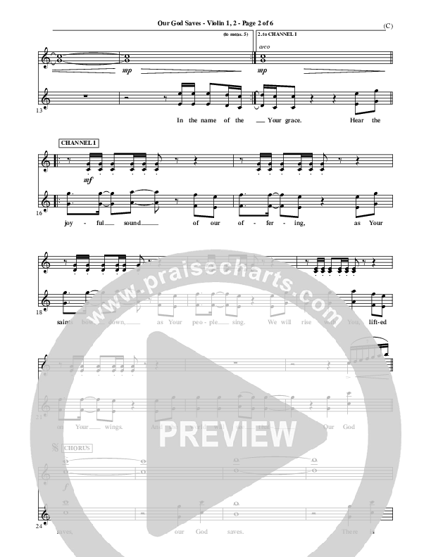 Our God Saves Violin 1/2 (Paul Baloche)