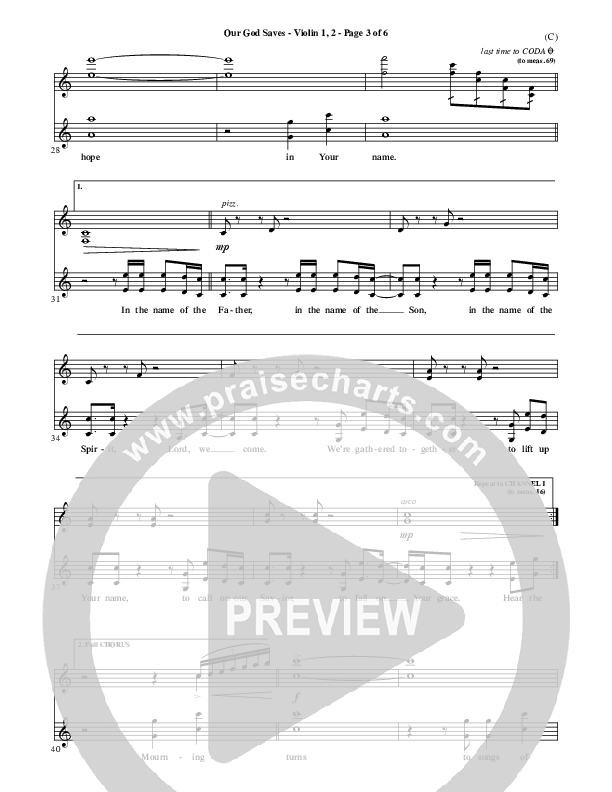 Our God Saves Violin 1/2 (Paul Baloche)