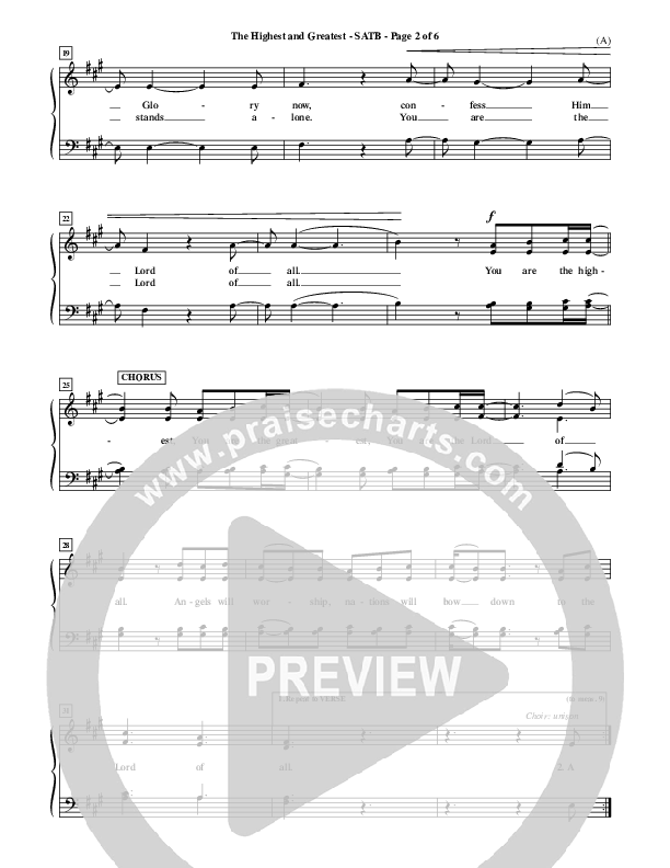 The Highest And The Greatest Choir Sheet (SATB) (Tim Hughes)