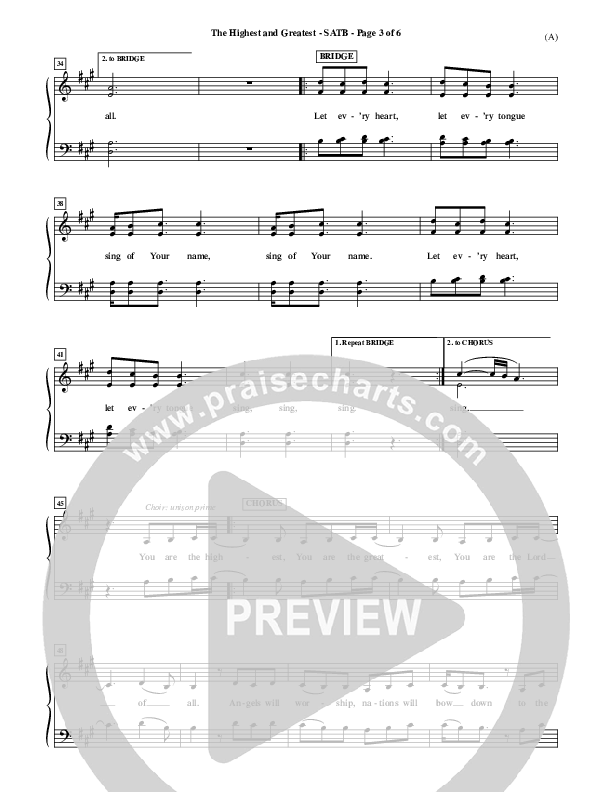 The Highest And The Greatest Choir Sheet (SATB) (Tim Hughes)
