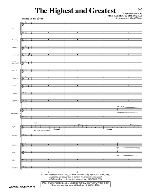 The Highest And The Greatest Conductor's Score (Tim Hughes)
