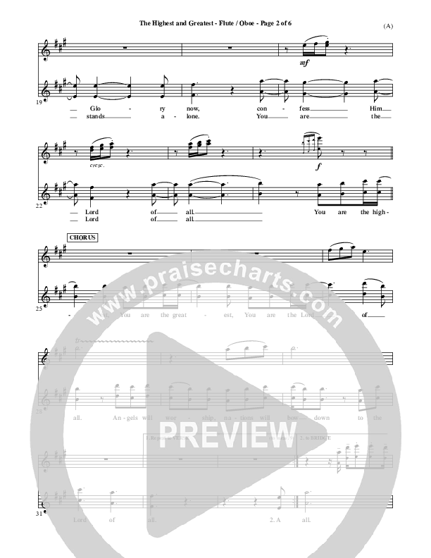 The Highest And The Greatest Flute/Oboe (Tim Hughes)