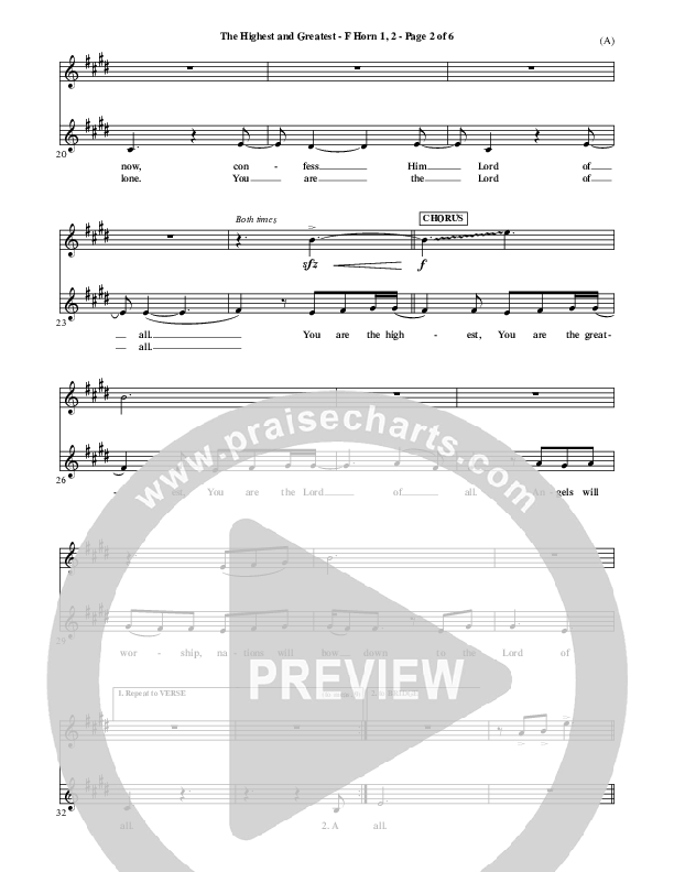 The Highest And The Greatest French Horn 1/2 (Tim Hughes)