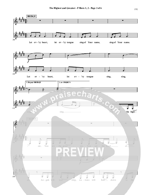 The Highest And The Greatest French Horn 1/2 (Tim Hughes)