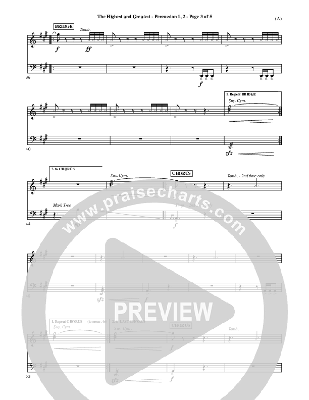 The Highest And The Greatest Percussion 1/2 (Tim Hughes)