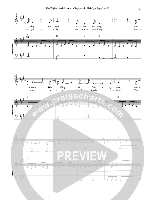 The Highest And The Greatest Piano/Vocal (Tim Hughes)