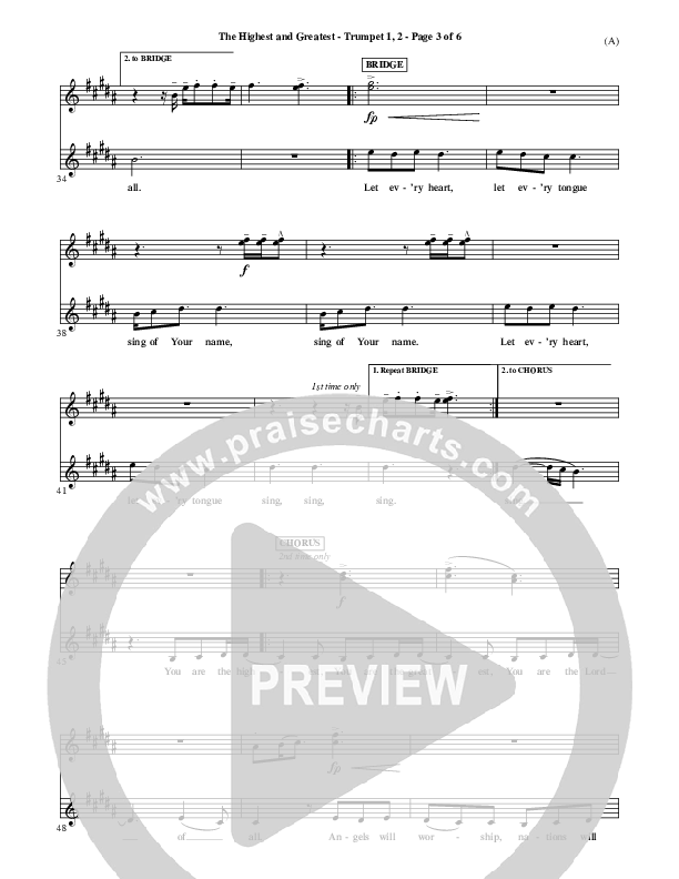 The Highest And The Greatest Trumpet 1,2 (Tim Hughes)